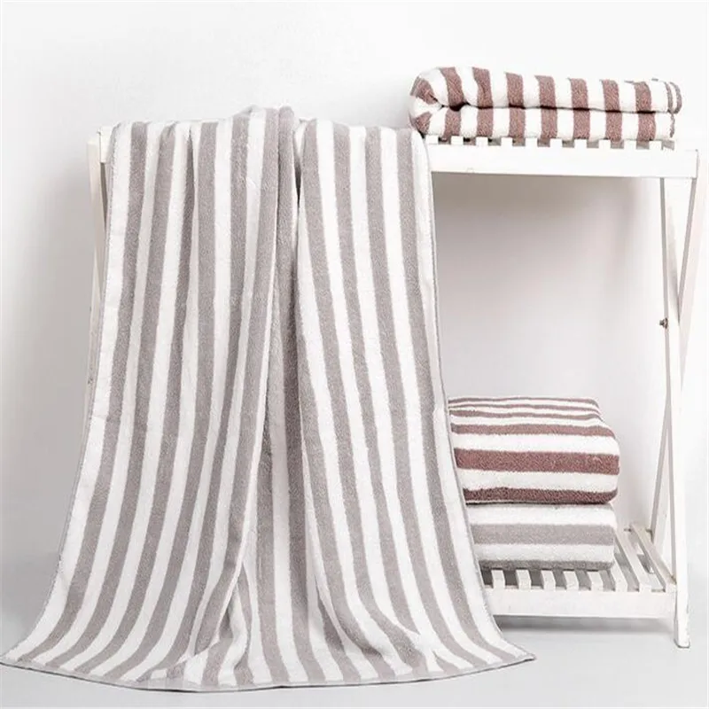 1PC 70*140cm Japanese style Soft stripe Bath Towel Adult Home Daily