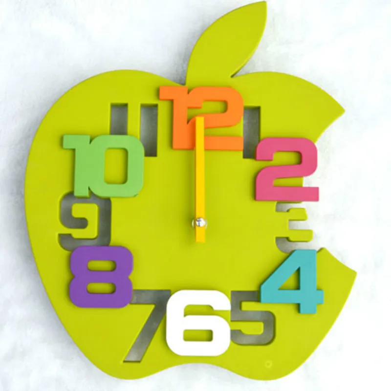 Креативные настенные часы Times Quartz новые модные украшение дизайн Apple Мультяшные