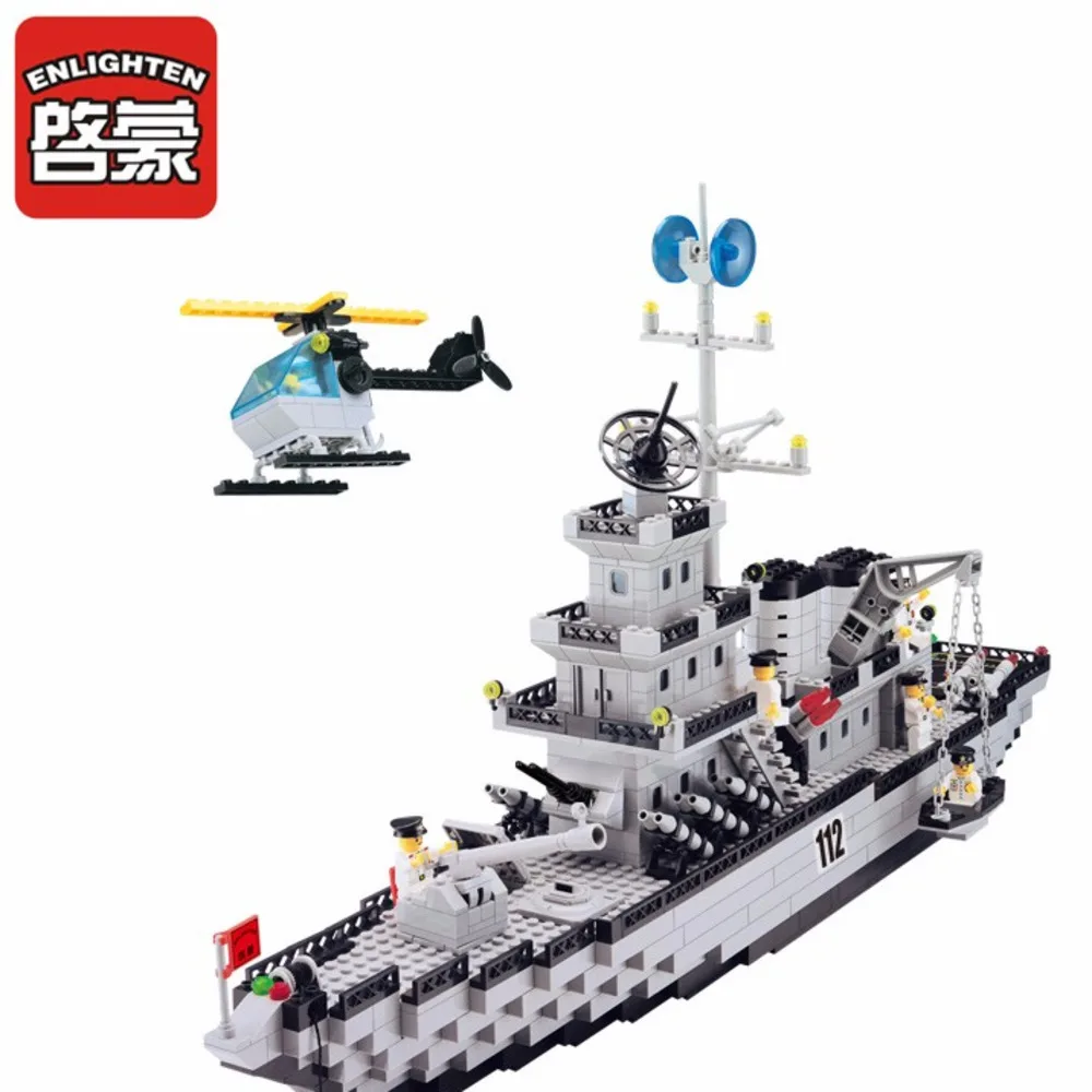 

Enlighten Cruiser soldiers Military army Children Model Bricks Blocks Toys Building blocks Educational For kids