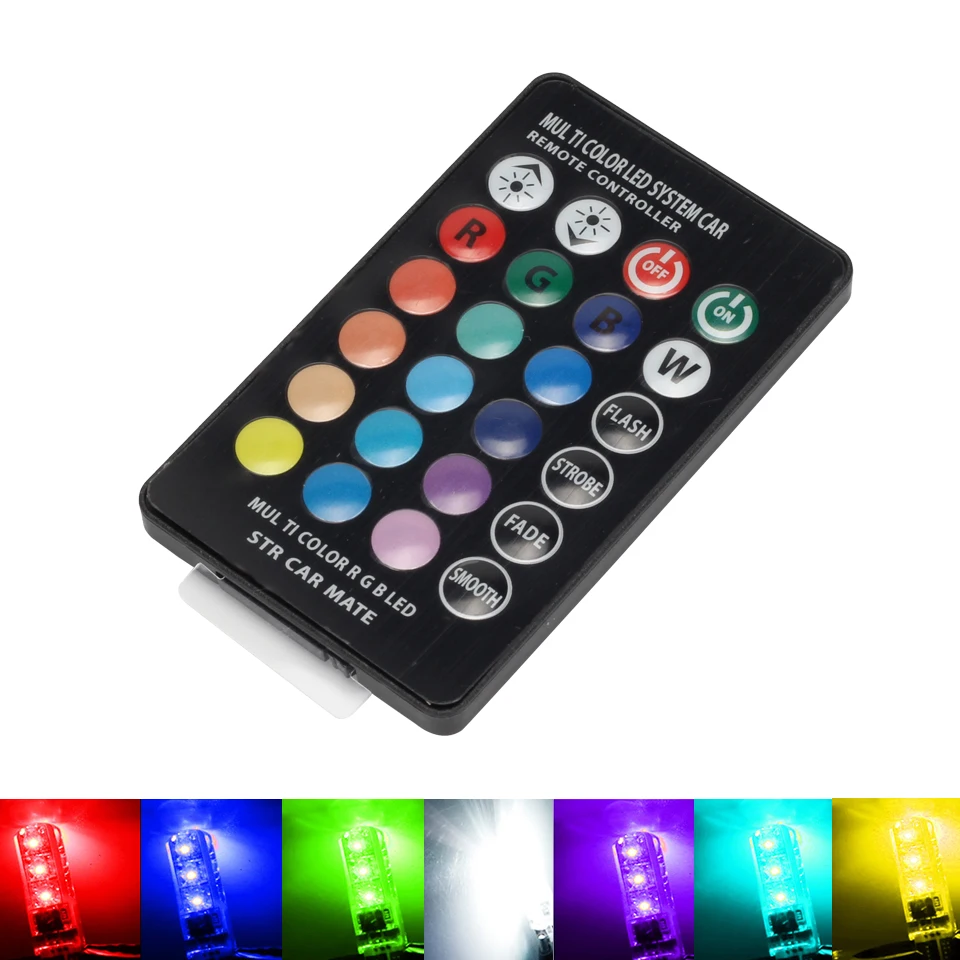 2 предмета T10 светодиодный автомобильные аксессуары освещения W5W RGB лампы с