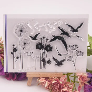 

Dandelion and bird Transparent Clear Silicone Stamp/Seal for DIY scrapbooking/photo album Decorative clear stamp B01