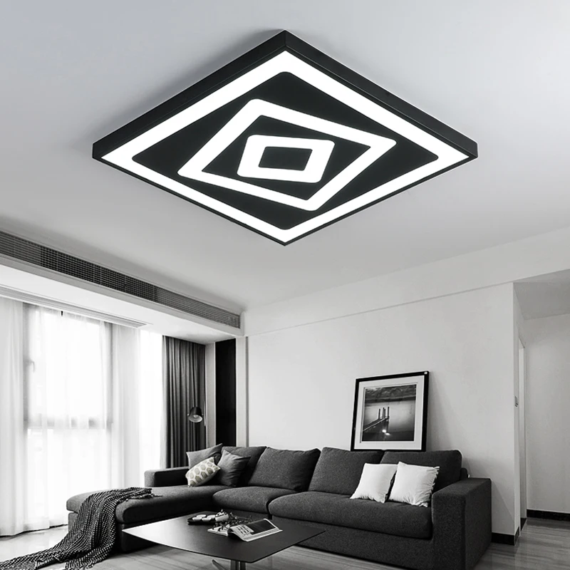 Living room Romantic square shape Simple modern creative led ceiling lamp office lighting bedroom lights dining iron | Освещение