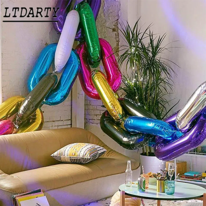 

1pcs 40inch party decoration giant balloon chain many colors pink gold 0 number birthday hip hop theme wedding arch supplies