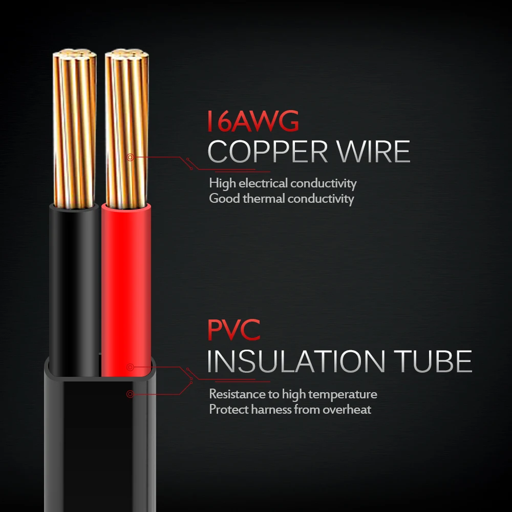 MICTUNING 2 шт. 6 футов 16awg стандартный для внедорожников Светодиодная панель рабочего
