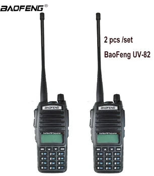 

2PCS Walkie Talkie UV82 Hunting Transceiver Baofeng UV-82 UV 82 Portable Two way Radio Dual PTT Ham CB Radio Station VHF UHF