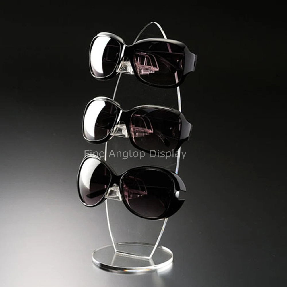 

Clear Acrylic 3 Pairs Sunglasses Glasses Show Rack Counter Display Stand Holder