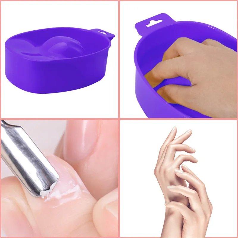 Портативная пластиковая миска для снятия лака для маникюра, для ногтей, для замачивания ногтей, миска для мытья рук, для спа-ванны, для очистки ногтей, инструменты для ногтей