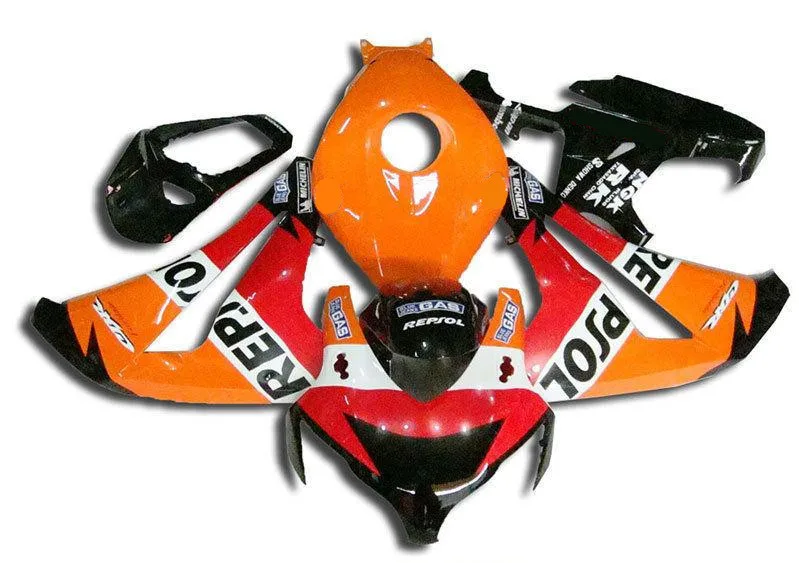 ABS Обтекатели для CBR1000RR CBR1000 CBR 1000 RR 2008 2009 2010 2011 ABS Инжекционный обтекатель кузова Комплект на заказ Оранжевый Красный