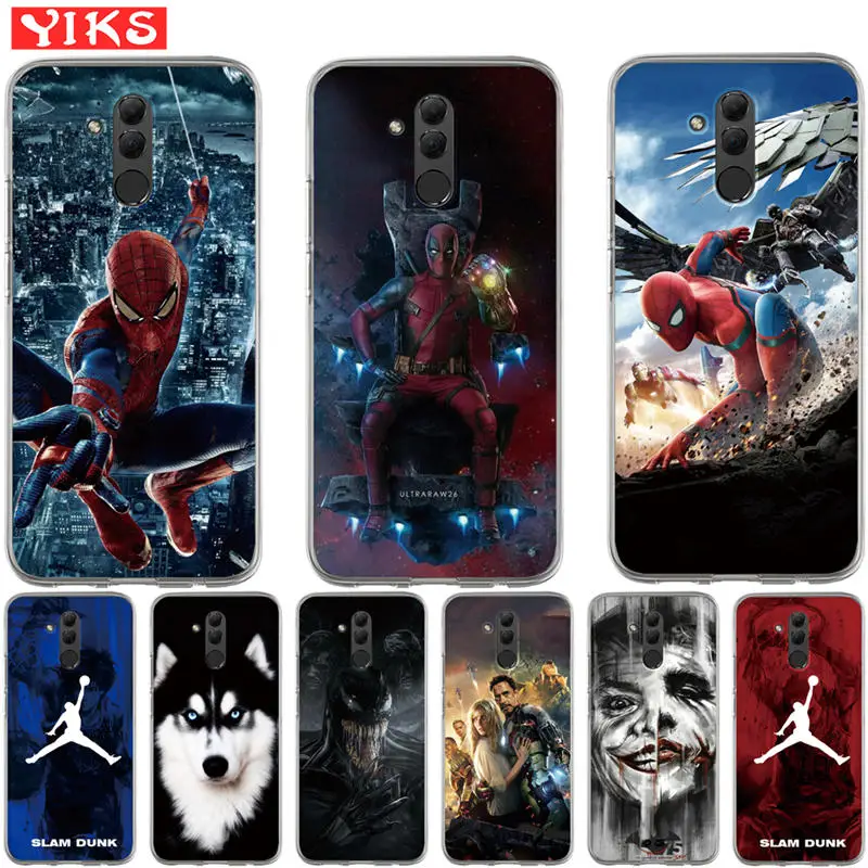 

Luxury Spiderman Deadpool Case For Huawei Mate 9 10 20 P8 P9 P10 P20 P30 Lite Plus Pro 2017 Cover Case TPU Coque Fundas Etui