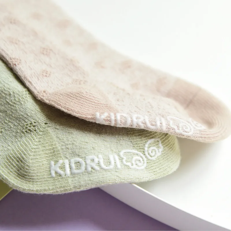 MYUDI 4 Pairs Baby Infant Summer Mesh Airy Cotton Knee-Highs Socks for Children Girls Boys Long Tube Anti-slip Floor Socks
