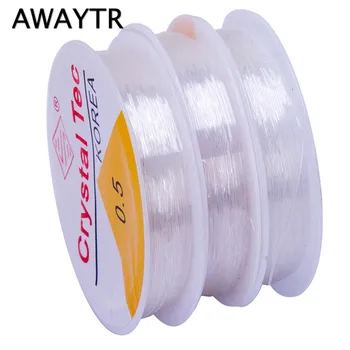 

AWAYTR 0.4-1mm 6PC/lot Clear Stretch Crystal Elastic Beading Thread Cord String For Bracelet Jewelry Making DIY Wholesale