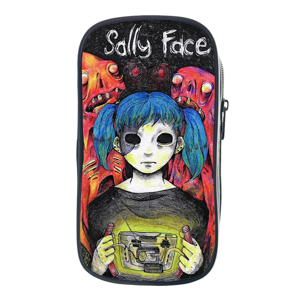 Чехол для карандашей Sally Face, сумки для студентов, милая вместительная сумка для карандашей для детей, мальчиков и девочек, повседневные школьные принадлежности, канцелярский чехол s