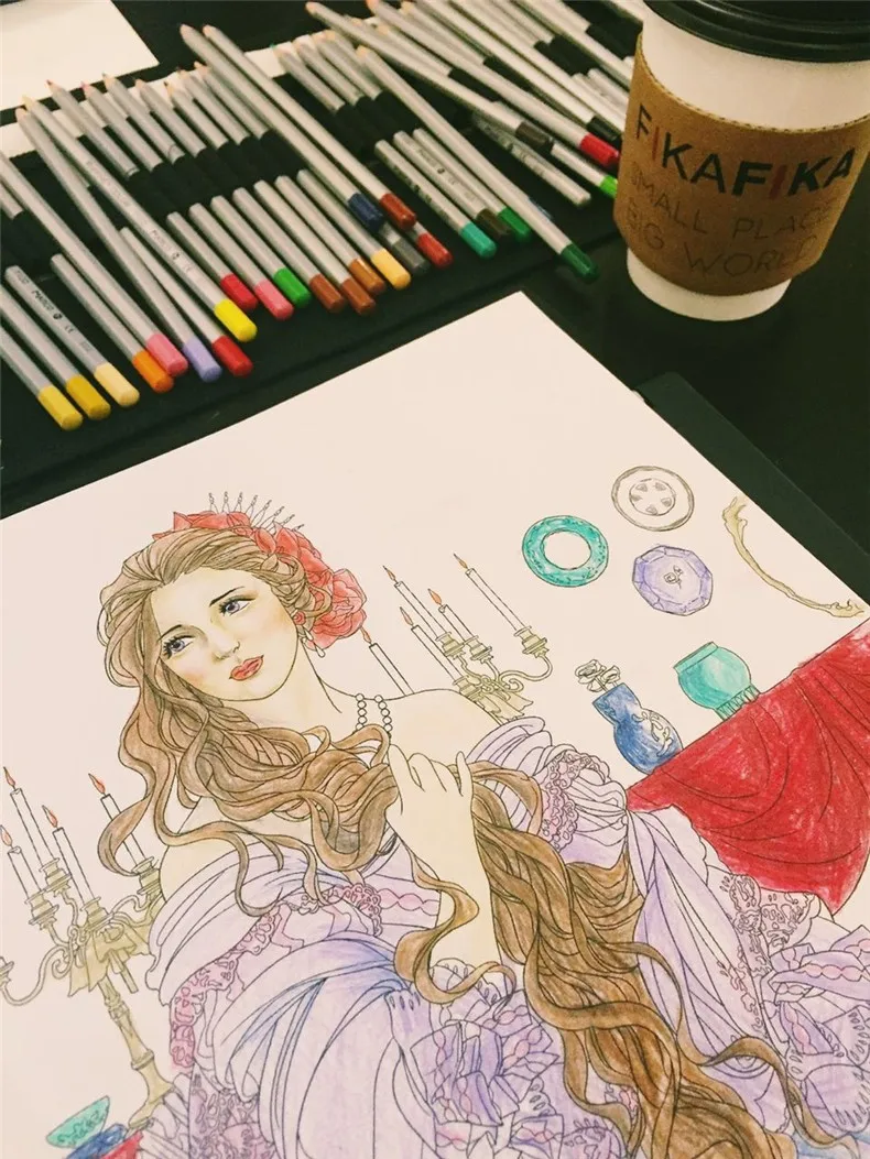 Beauty And The Beast Coloring Book For Adult Comic Books Relieve Stress Graffiti Secret Garden Children Art In From Office School