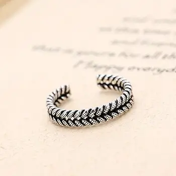 

Fashion Punk 925 Sterling Silver Retro Rings For Women Adjustable Size Ring Wedding Anillos De Plata 925