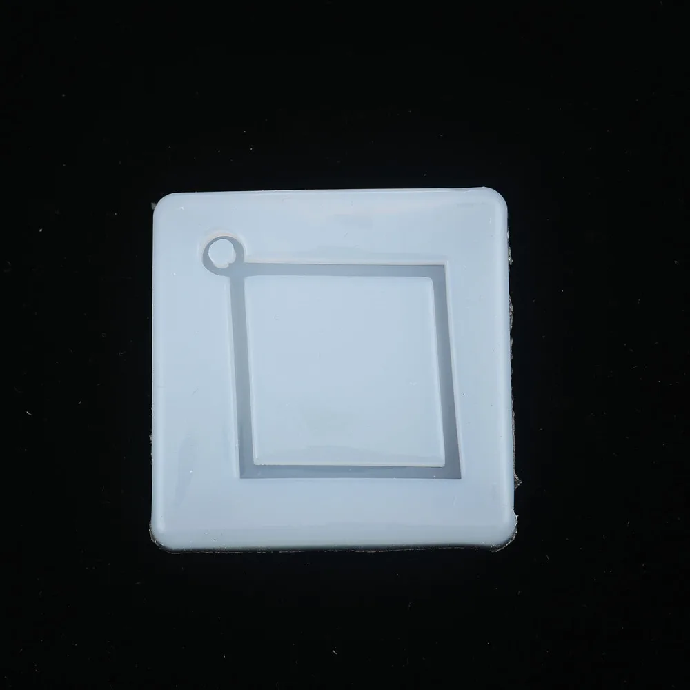 Doreen коробка силиконовая смола форма для подвески серьги ювелирных изделий квадратный белый ромб 57 мм(2 2/") x 57 мм(2 2/8"), 1 штука