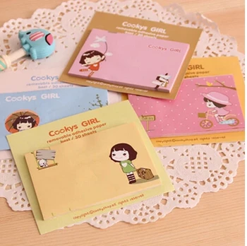 

2pcs/lot NEW cookys girl Notepad / sticky note Memo / message post / Removable adhesive paper