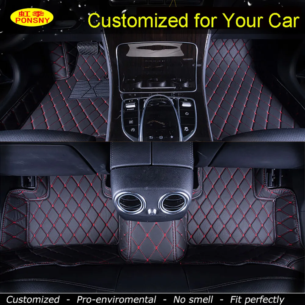 

PONSNY Car Floor Mats Specially for Ssangyong Rexton Korando Actyon 3D Foot Carpets Automobile Car Foot Rugs