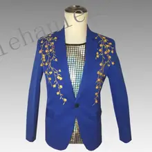 Одежда с вышивкой для мужчин костюмы дизайн masculino homme terno Сценические костюмы для певцов Куртка Блейзер танцы Звезда Стиль платье