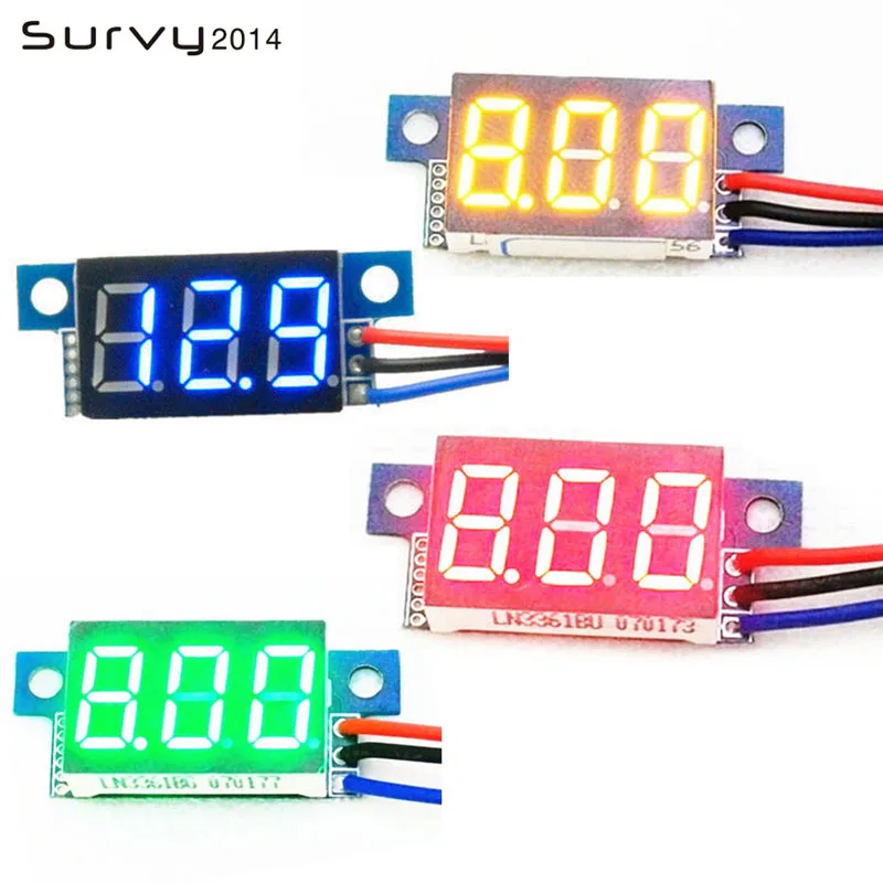 

DC 0-99.9V 3-Digit Display Voltmeter 0.36 Inch Mini LED Digital Voltmeter Red Panel Voltage Meter