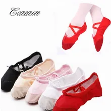 Профессиональные эластичные парусиновые мягкие балетки; тапочки для женщин и девочек; Детские эластичные хлопковые балетки на плоской подошве; Танцевальная обувь