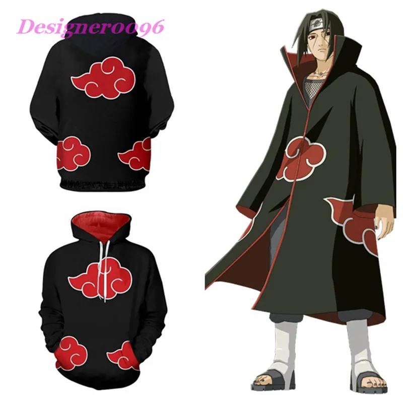 

Anmie cosplay NARUTO protagonist Uchiha Itachi cosplay costume 3D digital print hoodie sports sweater Akatsuki cos adult clothes