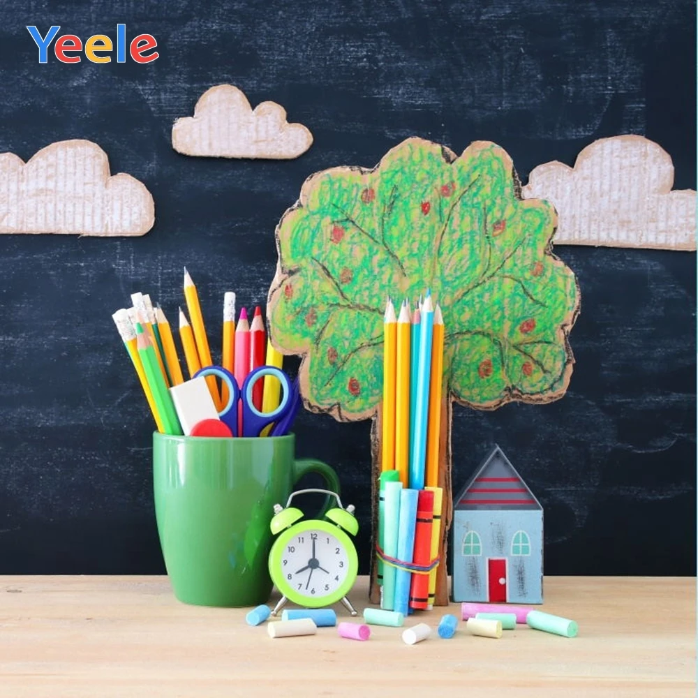 

Yeele Welcome Children Back To School Party Photography Backdrops Blackboard Book Pen Photographic Backgrounds For Photo Studio