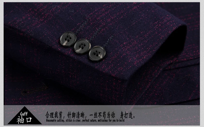 WAEOLSA Men Classical Plaid Blazers Blue Red Jackets Suit Man  Slim Fit Blazer Masculino Check Texture Outfits Office Uniform Male Suit Coat Spring (12)