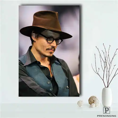 Изготовленный На Заказ рисунок из ткани с принтом Johnny Depp (1) @ Печатный постер для