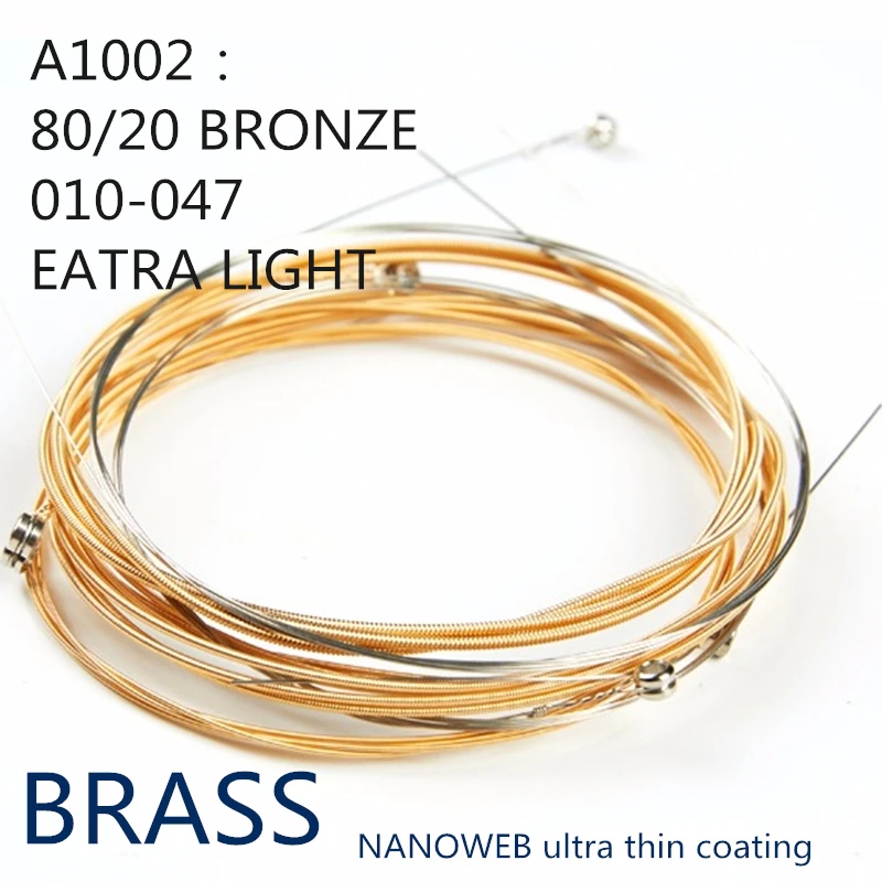 

Acoustic Guitar Strings set 010 011 012 013 80/20 Bronze with Coating Custom Light/Extra Light Wound Guitar Strings