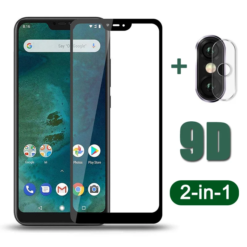 

For Xiaomi mi a2 lite light 8 lite9se Full Glue Cover Screen Protector Camera Lens Film Glass on xiaomi mia 2lite mia2lite glass