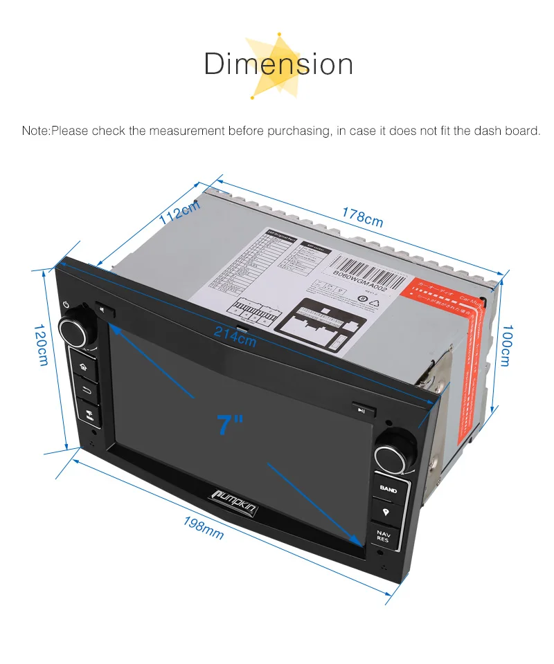 Excellent Pumpkin 2 Din7" Qcta-core 4G+32G Android 8.0 Car Radio No DVD Player GPS Navigation Car Stereo For Opel/Corsa Wifi OBD2 Headunit 23