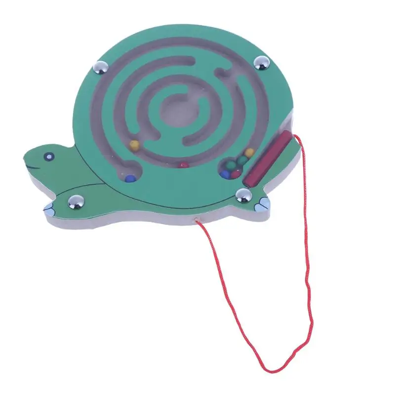 Детская деревянная головоломка детская Магнитная лабиринт игрушка Симпатичные Черепаха Форма лабиринт ребенка раннего образования