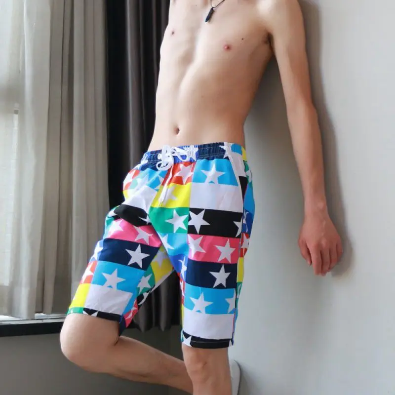 Mens Swimming Shorts Beach Quick Dry Summer Men Board Trunks Bermuda Surf Athletic?Print Spandex Boardshorts | Спорт и развлечения
