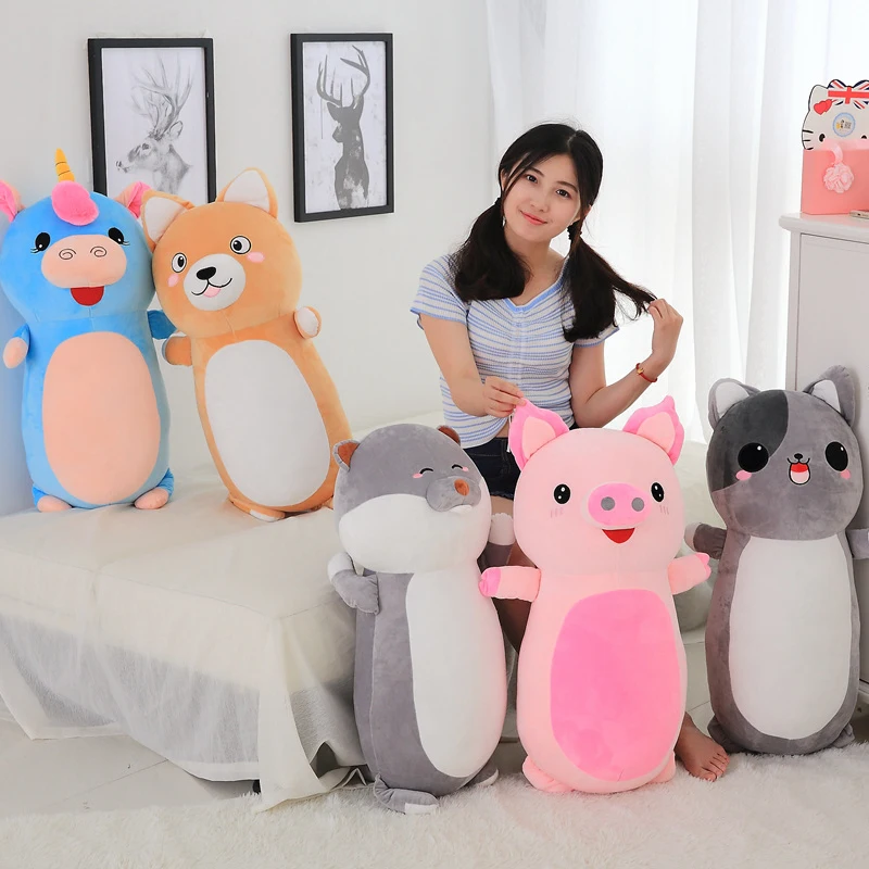 

Cute Plush Animal Pillow Plush Unicorn Toy Stuffed Sofa Cushion Soft Cartoon Pillow Stuffed Cat Pig Dog Newborn Doll Girl Gift
