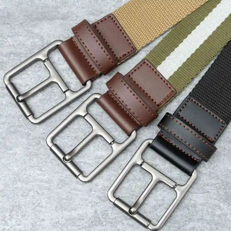 Wholesale Men Canvas Belt Fashion Waistband For Men New Woven Belt width3.8cm,length110cmin