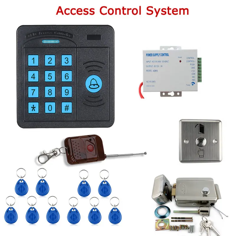 

Door Access Control Controller ABS Case RFID Reader Keypad Remote Control 10 ID cards Electric Door Lock