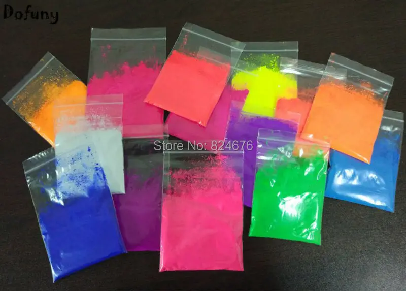 Mixed 5 Colors Fluorescent Powder Phosphor Pigment Powder Cosmetic Nail Material,not glow in