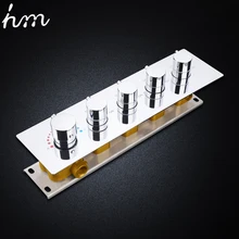 hm A High Quality 100% Brass Finish Chrome Thermostatic Shower Mixer Faucet, Shower Faucet, Hidden Water Round 5 Dial 4 Ways wholesale and retail promotion thermostatic shower faucet chrome finish with plastic hand shower