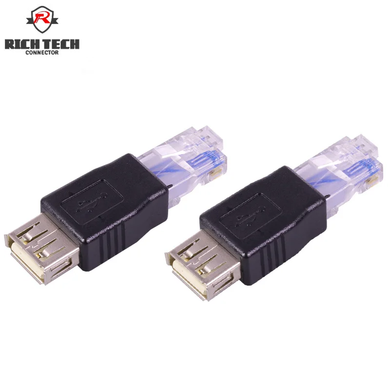 RJ45 к USB AF Разъем Прозрачный USB гнездовой разъем к RJ45 Интернет Разъемы RJ45 Интернет проводной терминал