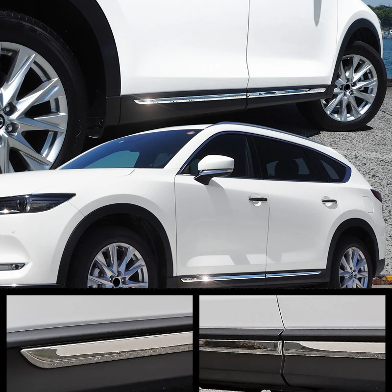 

For Mazda CX-8 CX8 2017 2018 2019 ABS Chromed Car Styling Exterior Accessories Auto Side body molding Cover Trim 4PCS