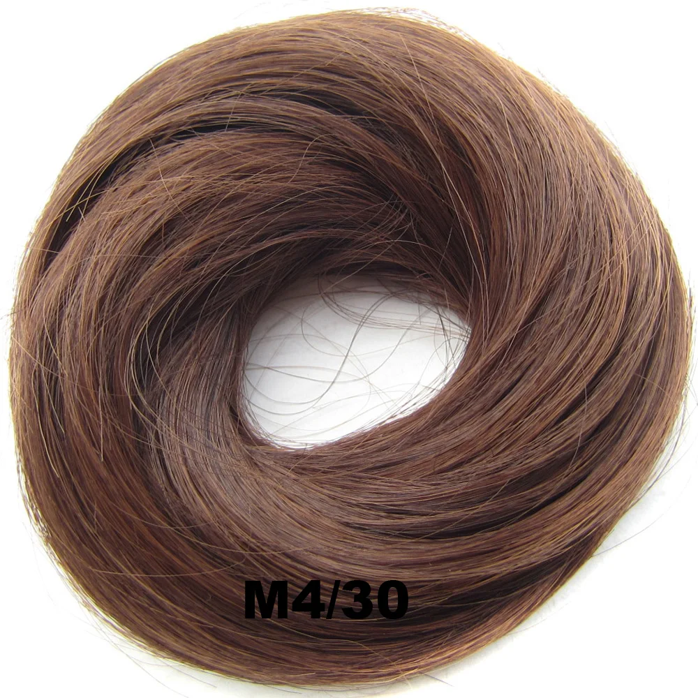 Similler резинка прямые резинки пончик-шиньон обертывание волос высокотемпературное волокно синтетические волосы штук коричневый 613# свадьба - Цвет: M430