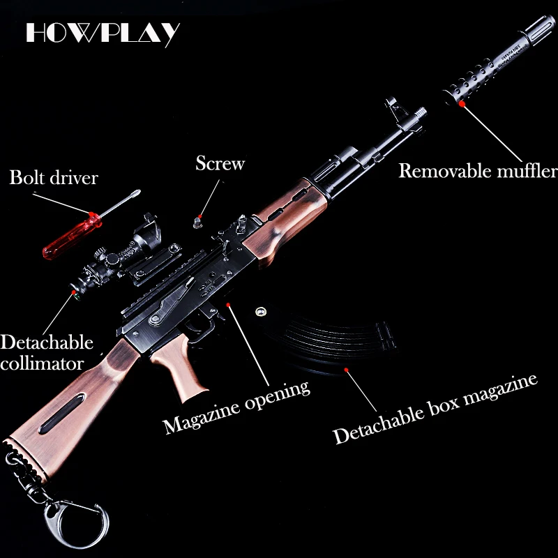 HowPlay PUBG брелок Металлический Игрушечный Пистолет QBZ95 SLR AKM винтовка Снайпер M416 M24 AWM