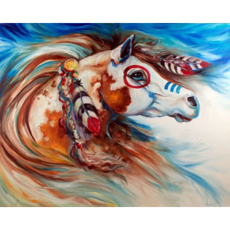 Hand painted Knife Oil Painting Horse On Canvas Abstract Knife Horse