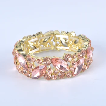 

Marquise Crystal Cuff Bangles Bracelets Delicate Stretch Bangle for Charm Women Girls Wife Gifts Indian Bridal Wedding Jewelry