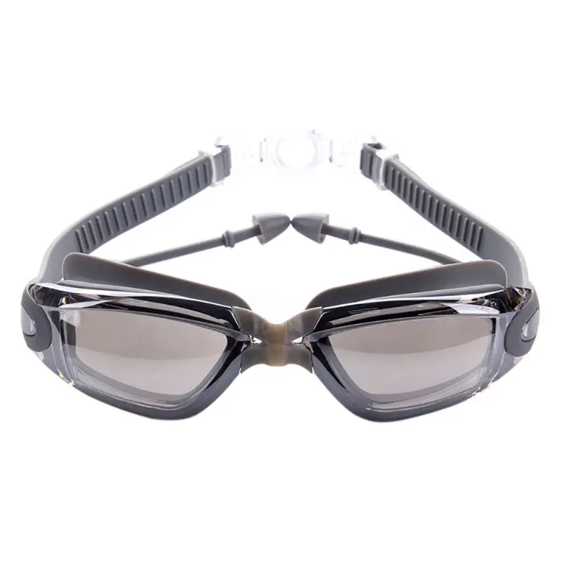 Профессиональные Водонепроницаемые силиконовые очки для плавания, анти-туман, УФ очки для плавания, очки с ушной затычкой для мужчин и женщин, спортивные очки для плавания