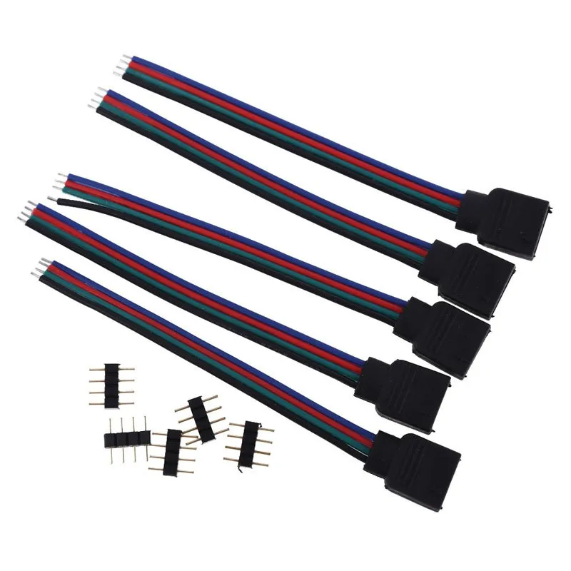 High Quality 100pcs Rgb 4pin Extension Wire Connectable Cable For 3528