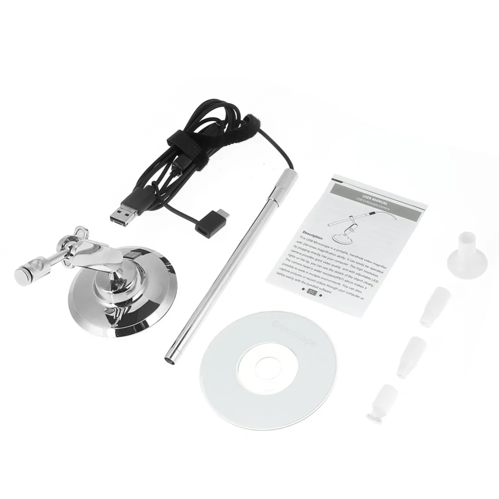 

200X 8-LED Microscope Endoscope 720P Camera Magnifier USB/Micro USB for Computer/Cellphone.