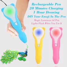 DEWANG Wireless 3d Pen USB Rechargeable 3D Printing Pen With PCL Filament Low Temperature Kids 3D Printer Pen