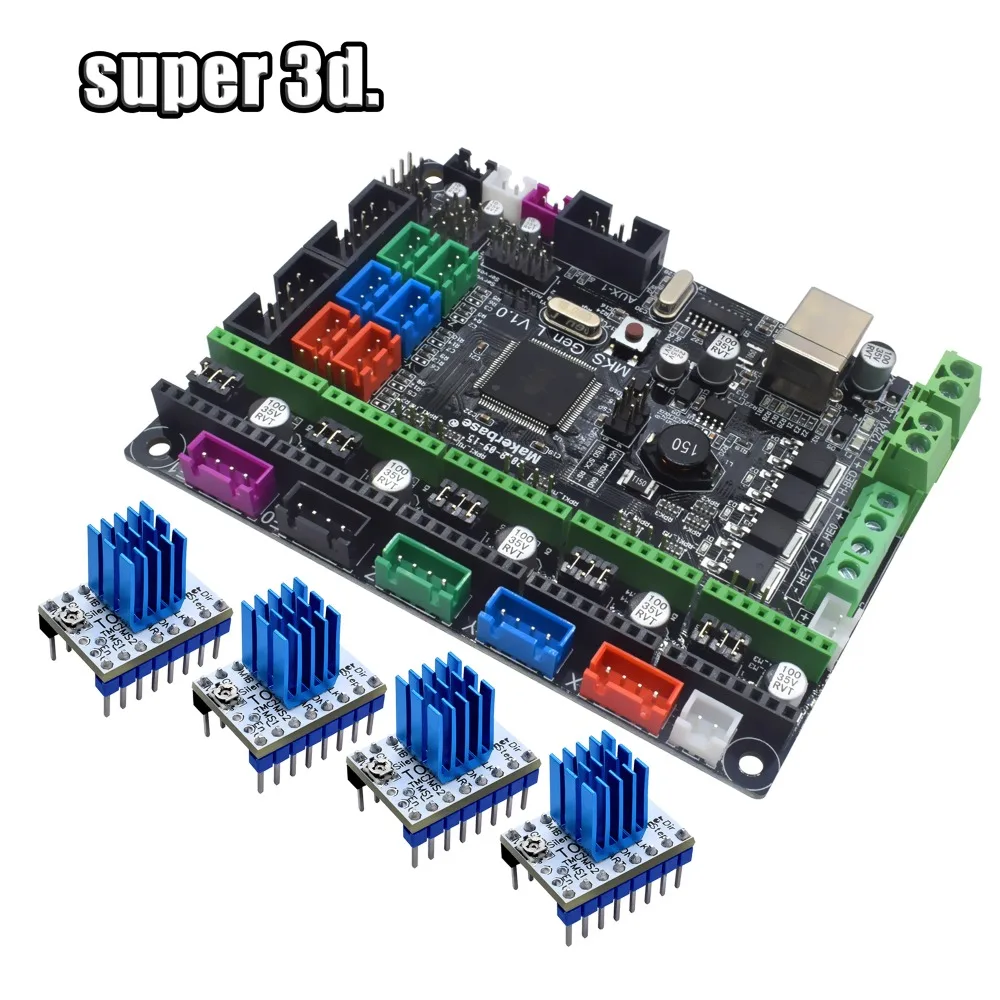 

3D Printer Parts MKS Gen V1.0 Control Board Mega 2560 R3 motherboard RepRap Ramps1.4+A4988/TMC2130/TMC2208/DRV8825 Driver