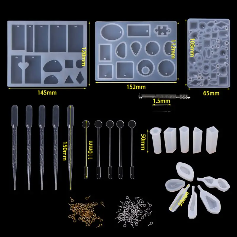 1 компл. Смола силиконовые формы ювелирные изделия эпоксидная форма набор инструментов для DIY мастерство кулон браслет серьги декоративная